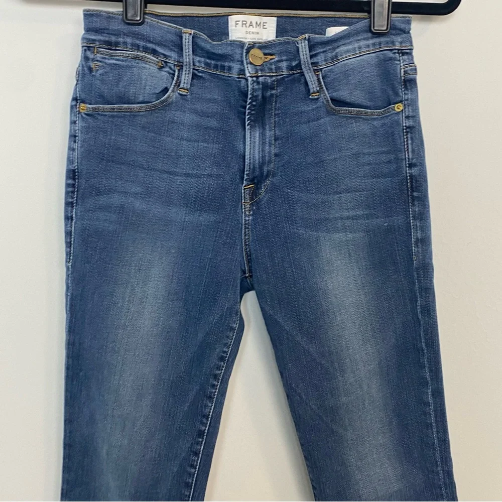 Frame Le High Skinny Released Raw Hem Jeans in Merrick Wash - Picture 5 of 11